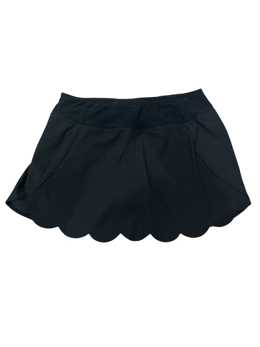 MPG Black Scalloped-Hem Athletic Skort